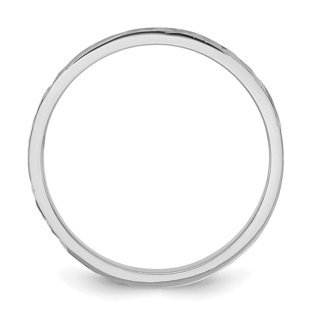 14K White Gold Madi K Diamond-cut Design 2mm Band Baby / Children's Ring