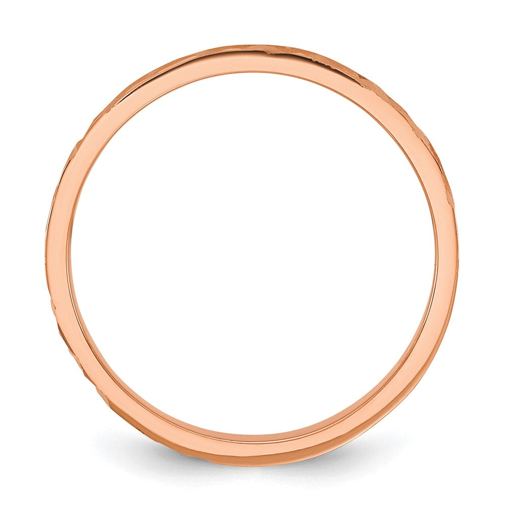 14K Rose Gold Madi K Diamond-cut Design 2mm Band Baby / Children's Ring