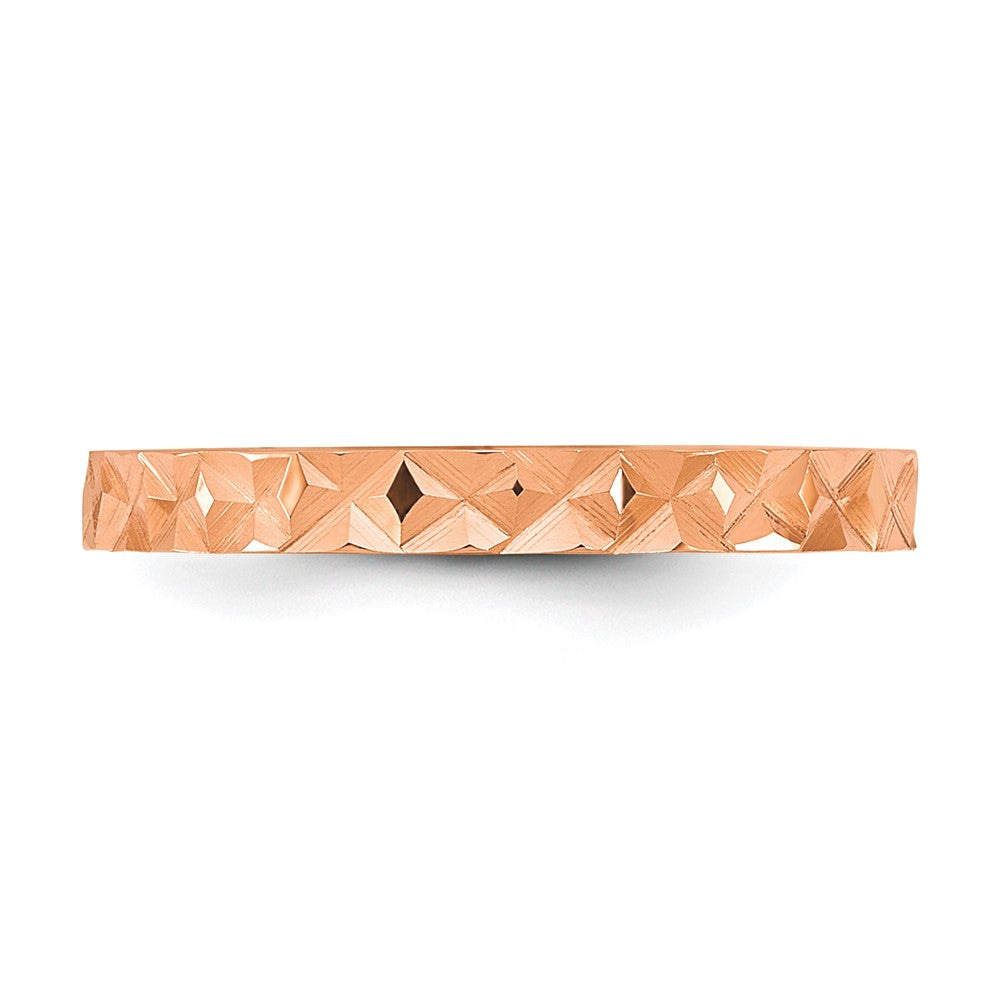 14K Rose Gold Madi K Diamond-cut Design 2mm Band Baby / Children's Ring