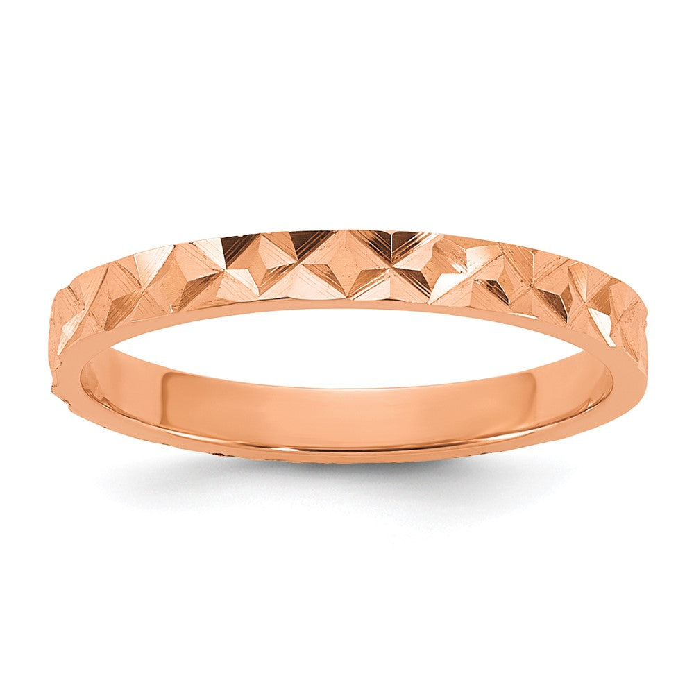 14K Rose Gold Madi K Diamond-cut Design 2mm Band Baby / Children's Ring