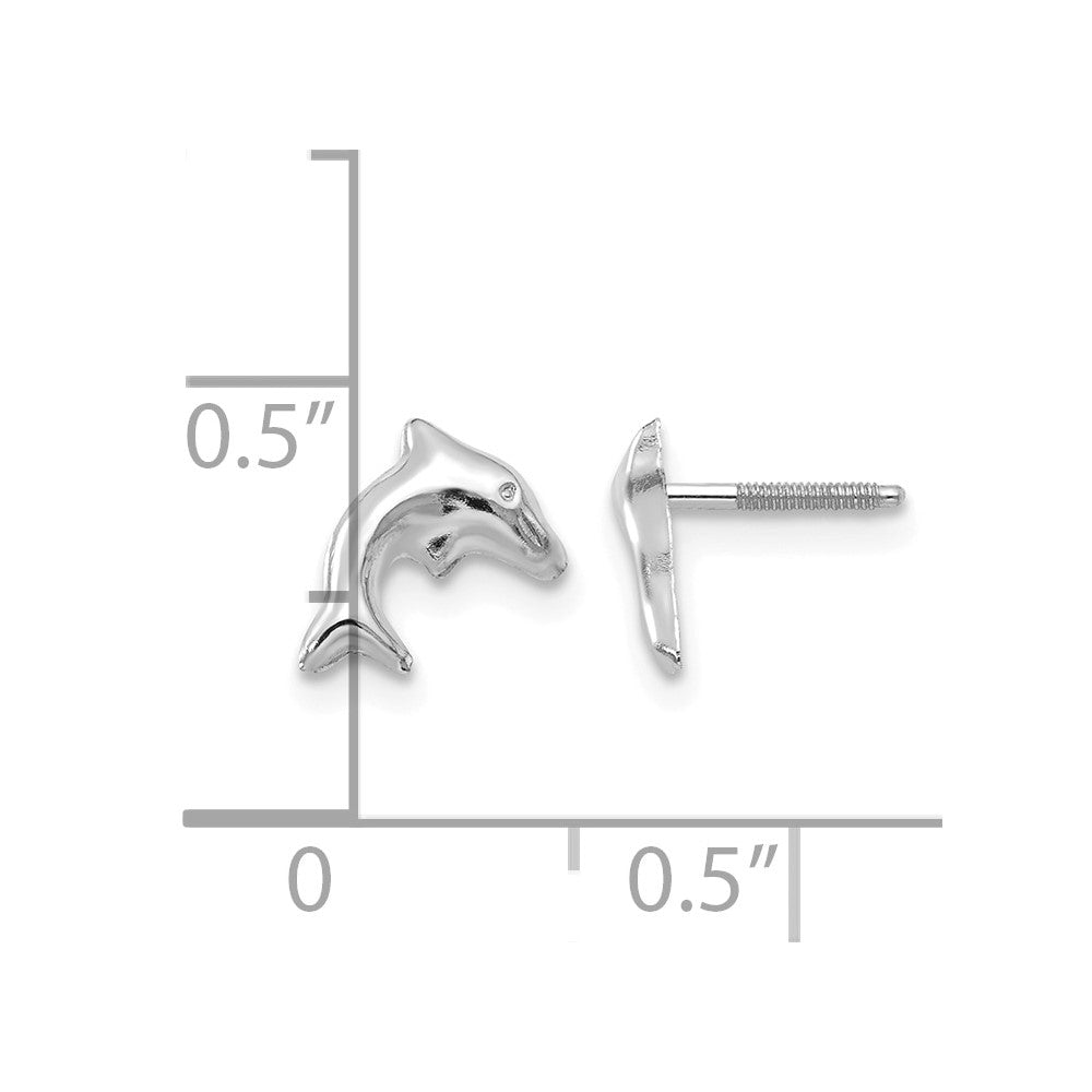 14K White Gold Madi K Sm. Dolphin Earrings