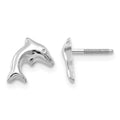 14K White Gold Madi K Sm. Dolphin Earrings