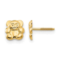 14k Madi K Polished Teddy Bear Screwback Earrings