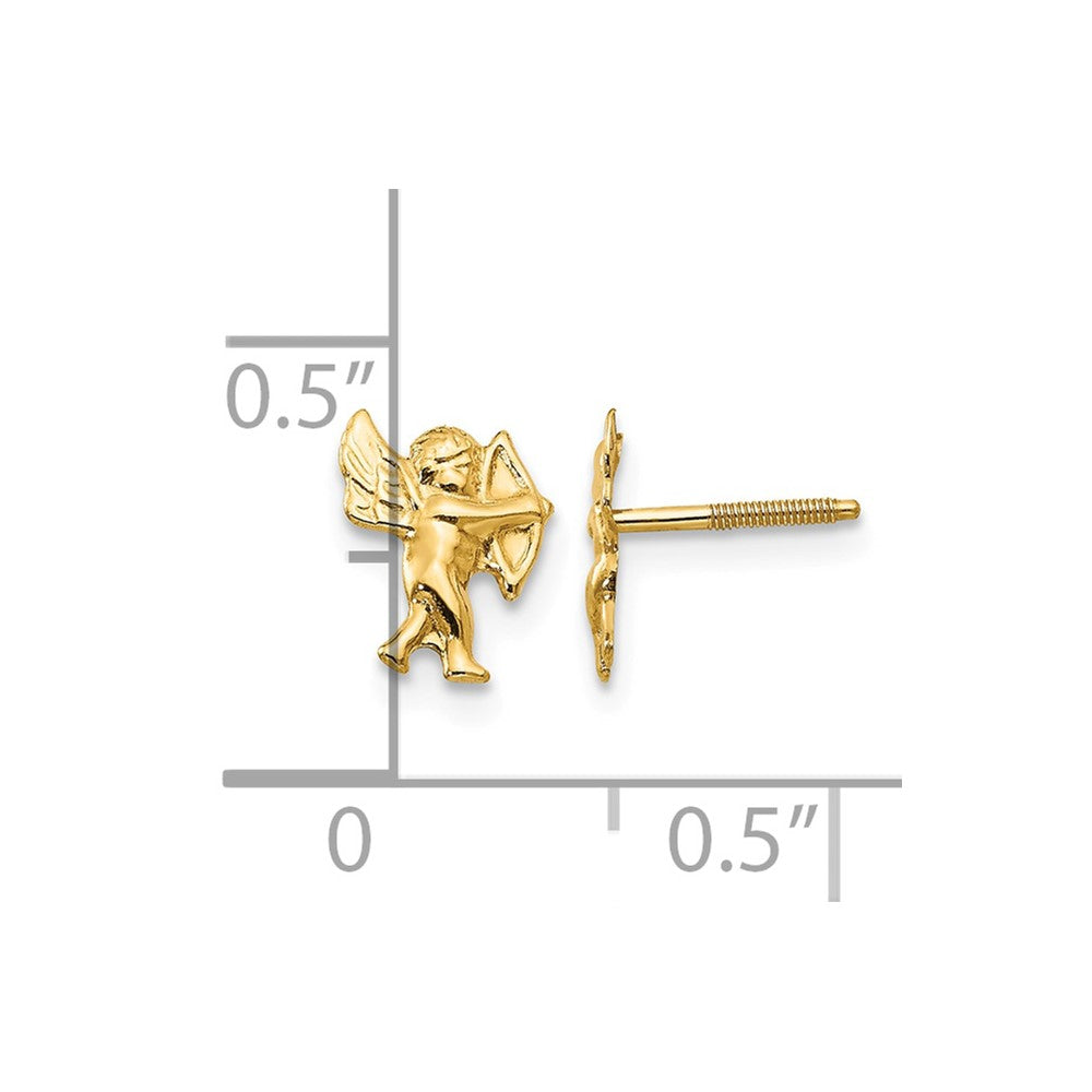 14k Madi K Polished Cupid Screwback Earrings