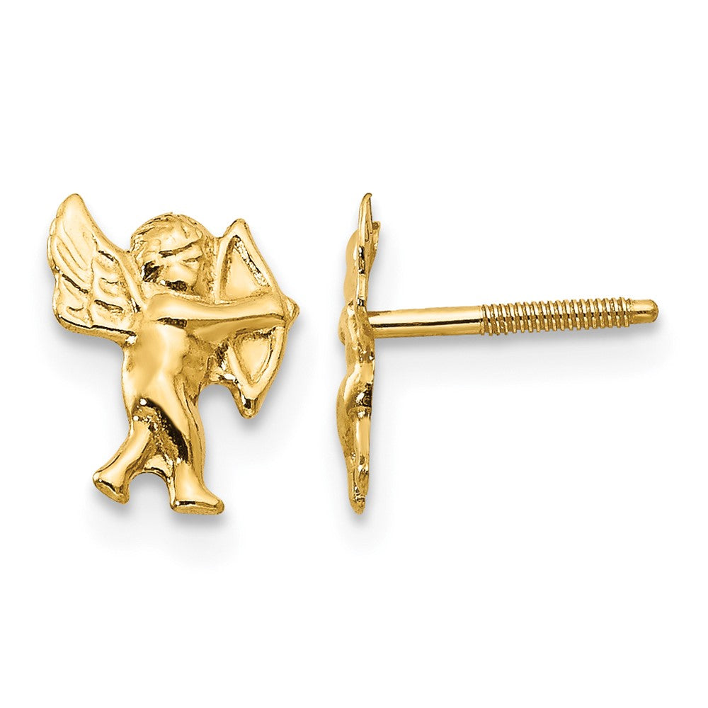 14k Madi K Polished Cupid Screwback Earrings