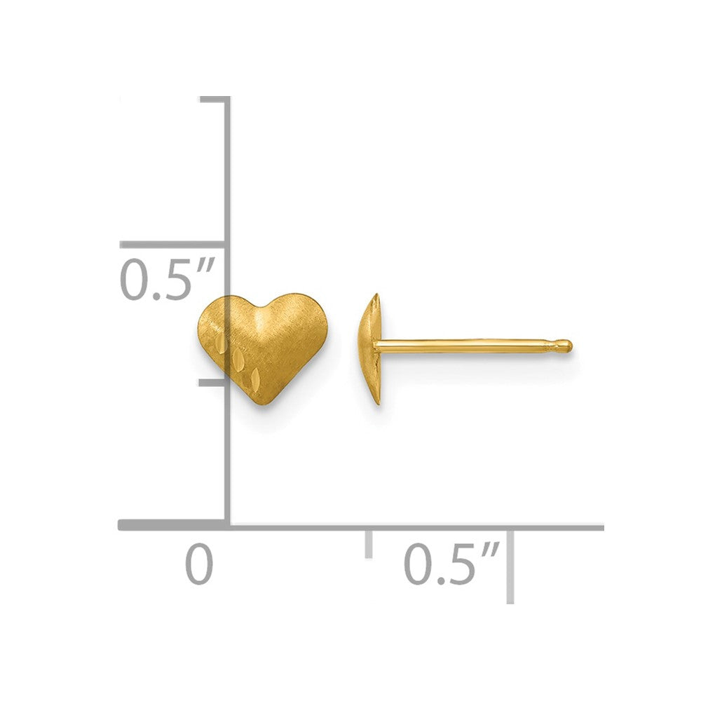 14k Madi K Diamond-Cut & Satin Puffed Heart Earrings
