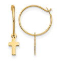 14k Madi K Endless Hoop w/Small Cross Earrings