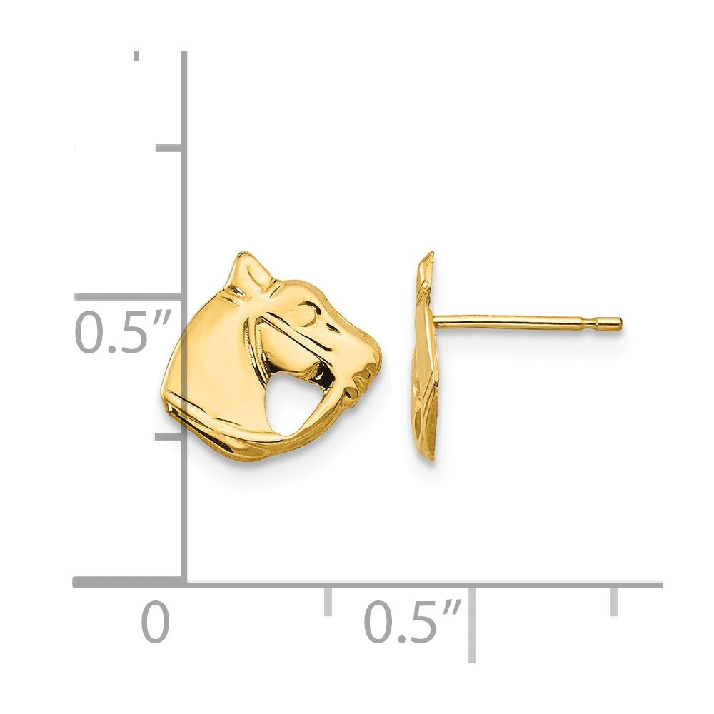 14k Madi K Polished Horse Head Post Earrings