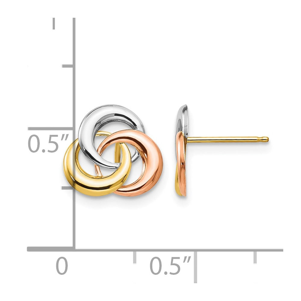 14k Tri-color Madi K 3 Circle Post Earrings