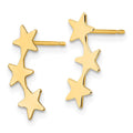 14k Madi K Polished 3-Star Post Earrings