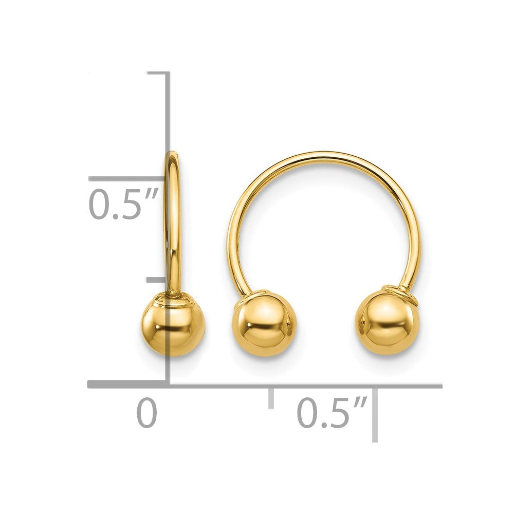 14k Madi K Open Hoop Beaded Earrings