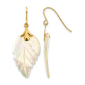 14k Madi K Mother of Pearl Leaf Dangle Earrings