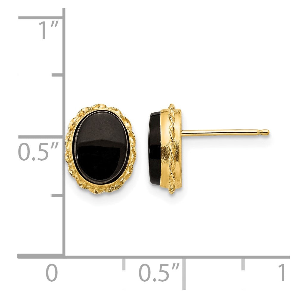 14k Madi K Bezel Onyx Earrings