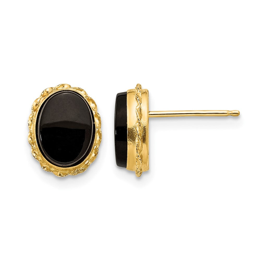 14k Madi K Bezel Onyx Earrings