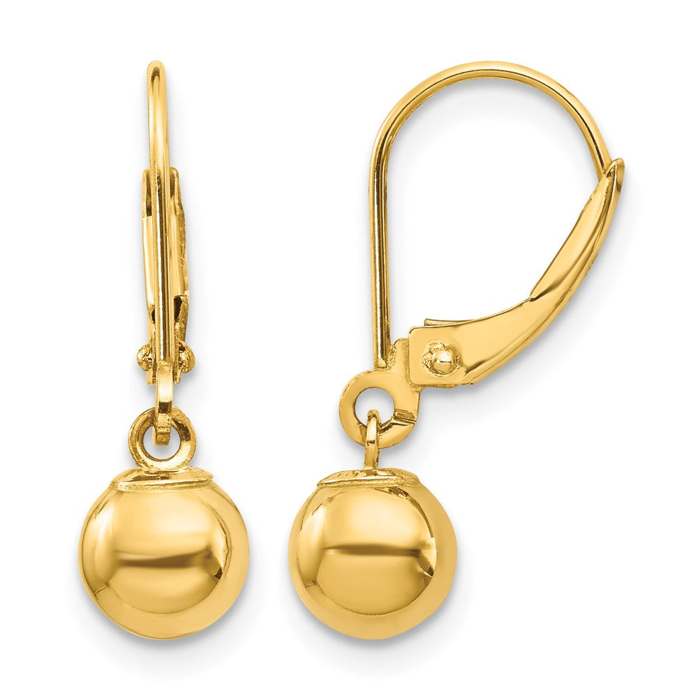14k Madi K Dangle 6mm Bead Leverback Earrings