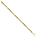 14k w/Rhodium Polished Heart and X Bracelet