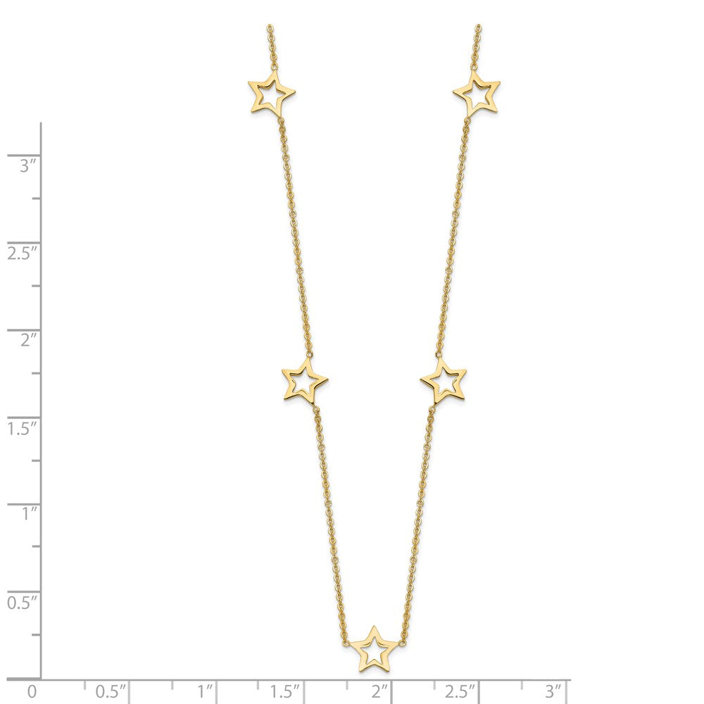 14K Yellow Gold Star w/ Extension Necklace