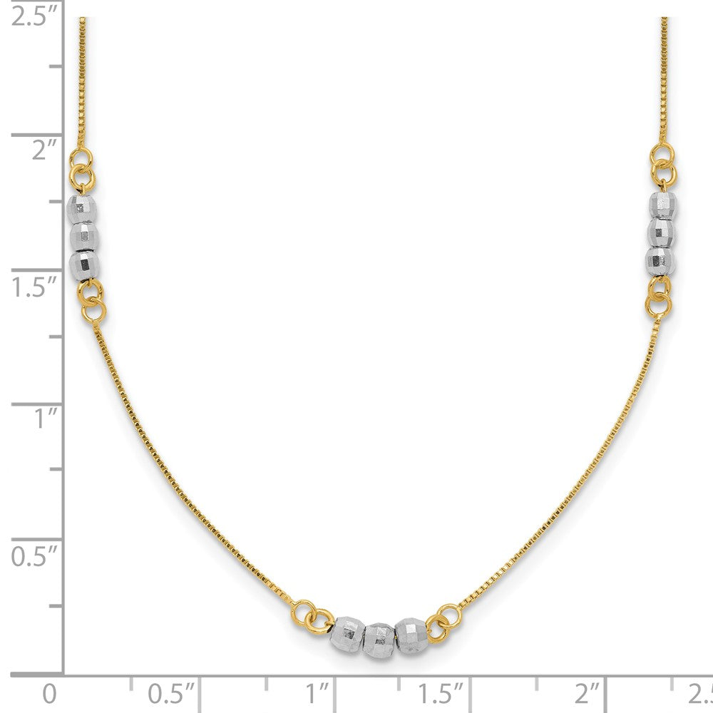 14K Two-Tone Mirror Beaded Necklace
