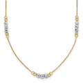 14K Two-Tone Mirror Beaded Necklace