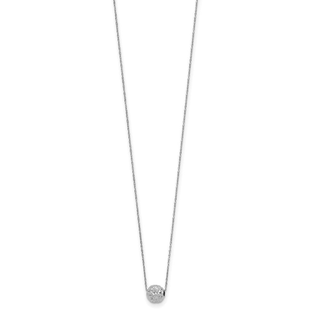 14k White Gold Bead 18in Necklace