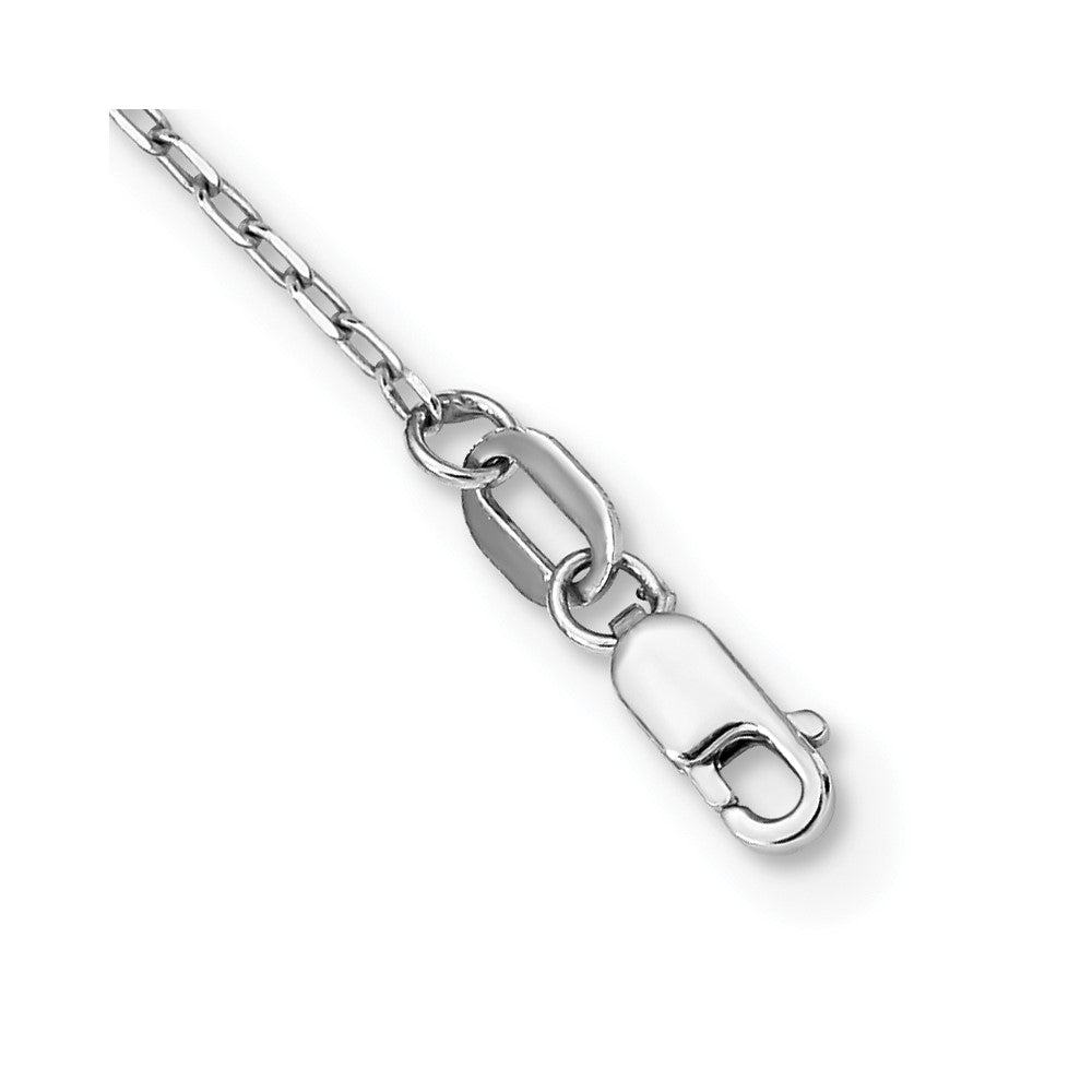 14k White Gold 3mm Mirror Beaded Rosary 24 inch Necklace