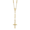 14k 3mm Mirror Beaded Semi-solid Rosary Necklace