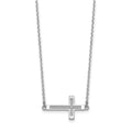 14k White Gold Sideways Cut-out Cross Necklace