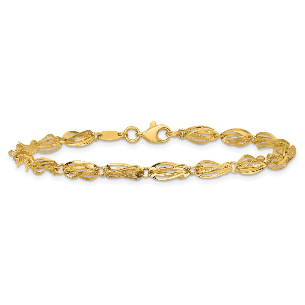 14K Gold Polished Fancy Bracelet