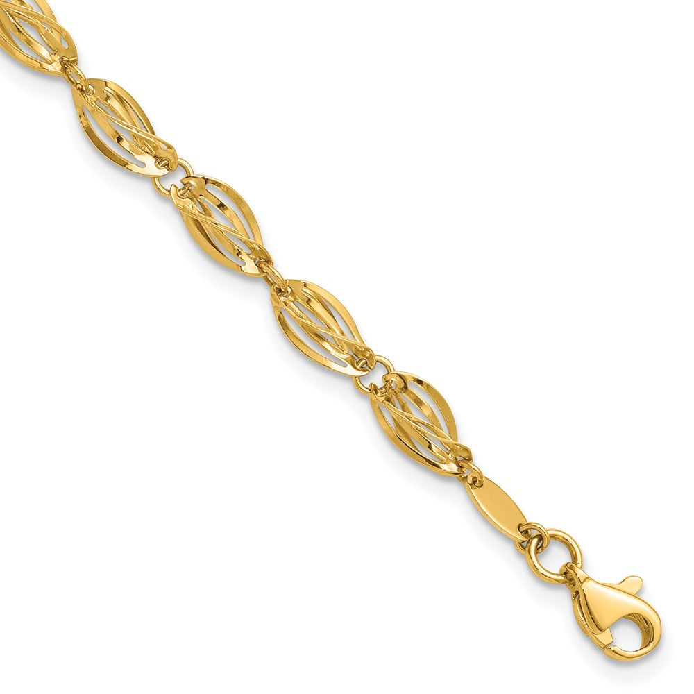 14K Gold Polished Fancy Bracelet