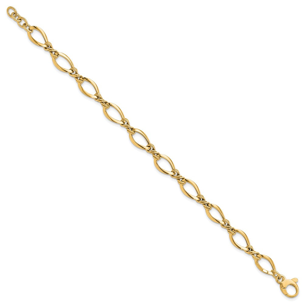 14k Fancy Link 7.5in Bracelet