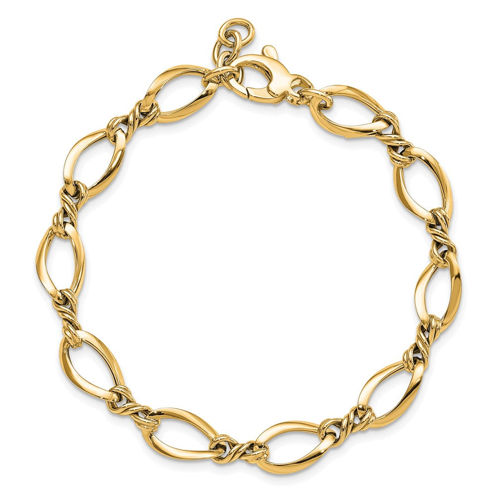 14k Fancy Link 7.5in Bracelet