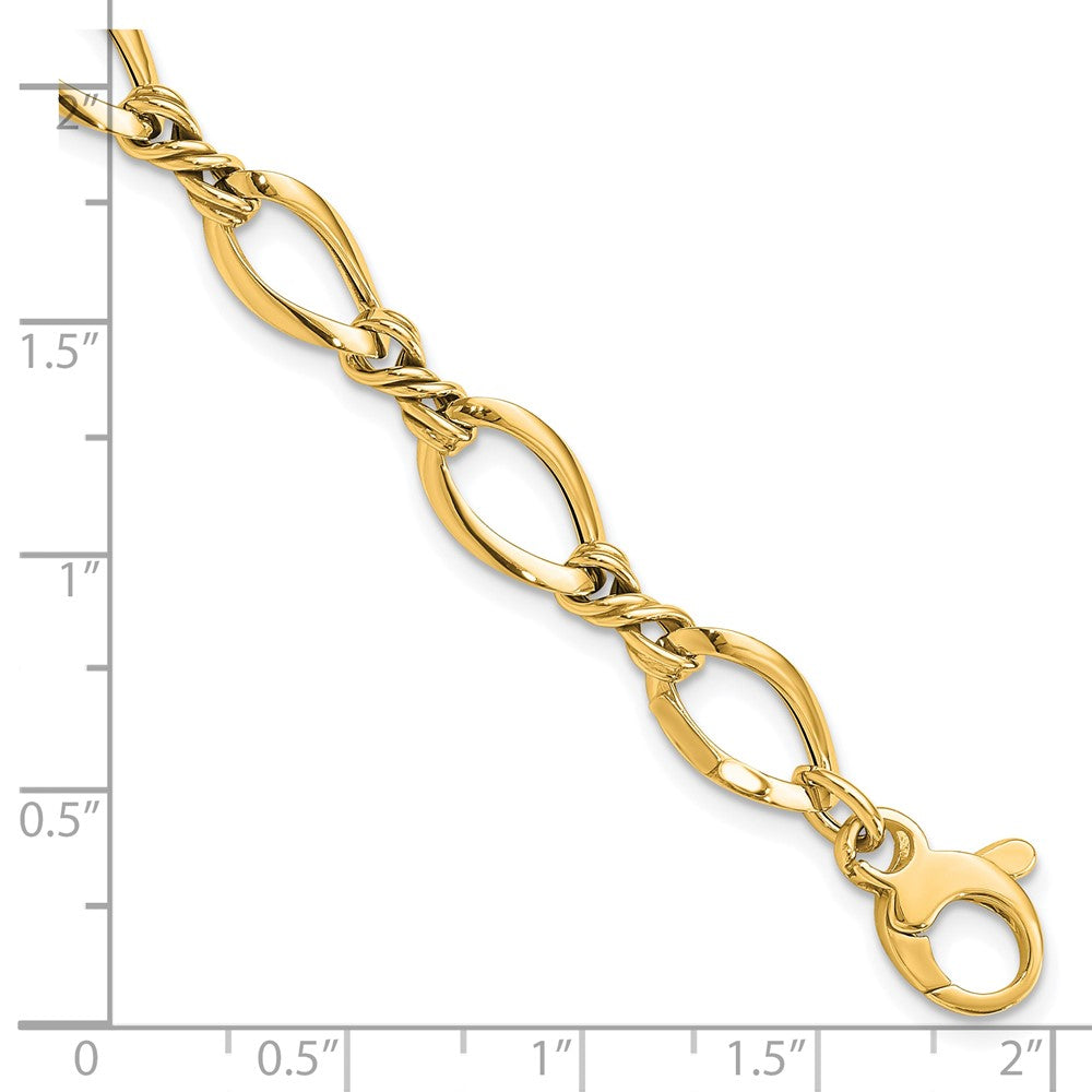 14k Fancy Link 7.5in Bracelet