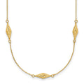 14k Polished and D/C Fancy Beaded 18in Necklace
