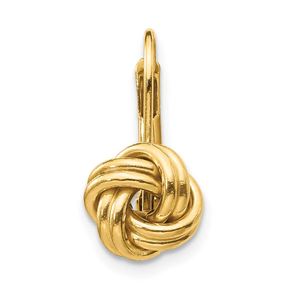 Single 14k Polished Love Knot Leverback Earring
