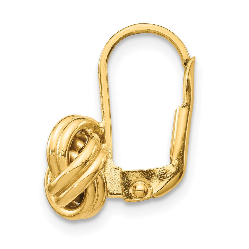 Single 14k Polished Love Knot Leverback Earring