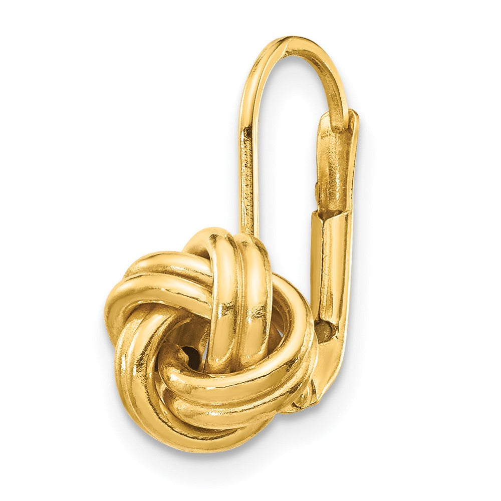 Single 14k Polished Love Knot Leverback Earring
