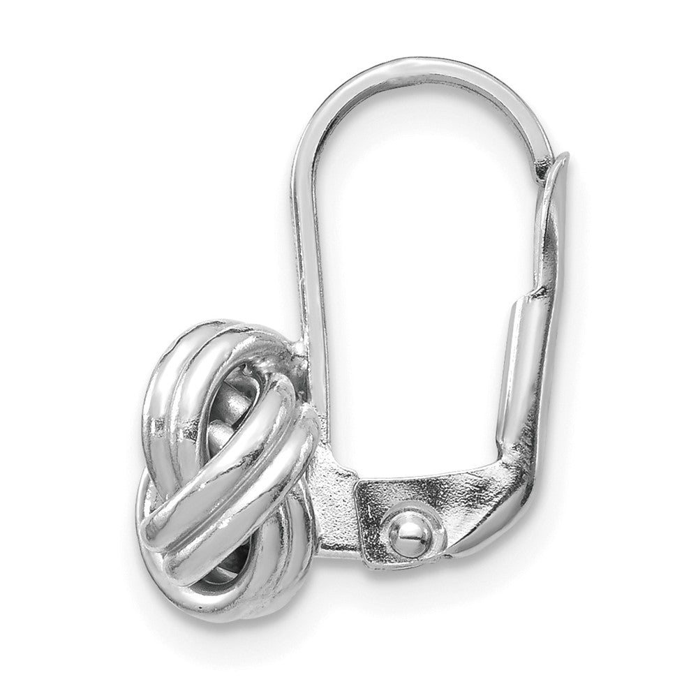 Single 14k White Gold Polished Love Knot Leverback Earring