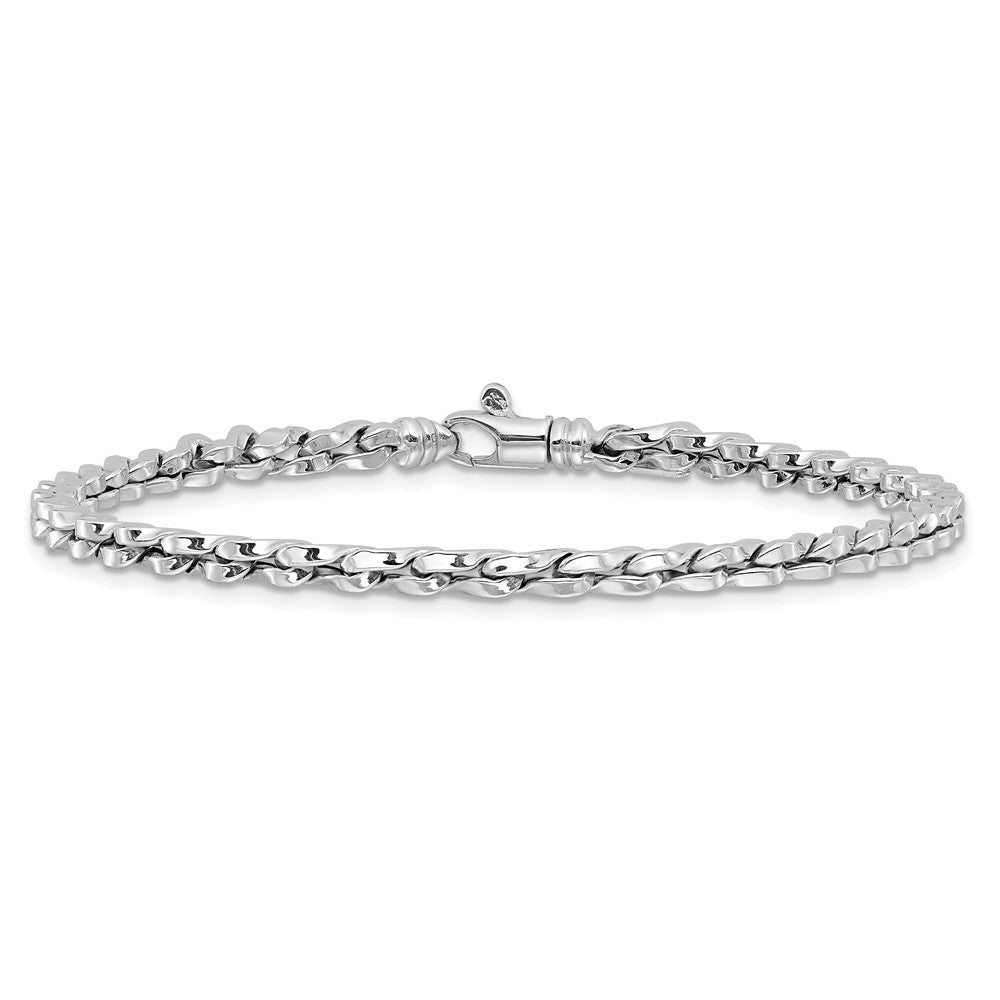 14k White Gold Polished Fancy Link Bracelet
