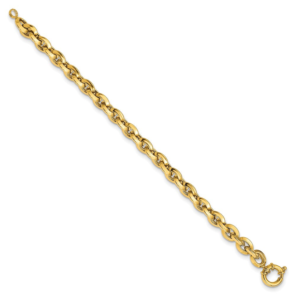 14K Polished Fancy Knife-edge Rolo Link Bracelet