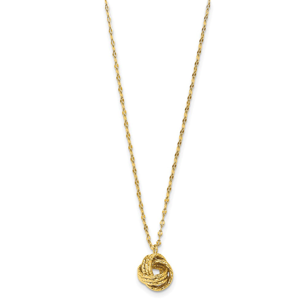 14k Diamond-cut Love Knot Necklace
