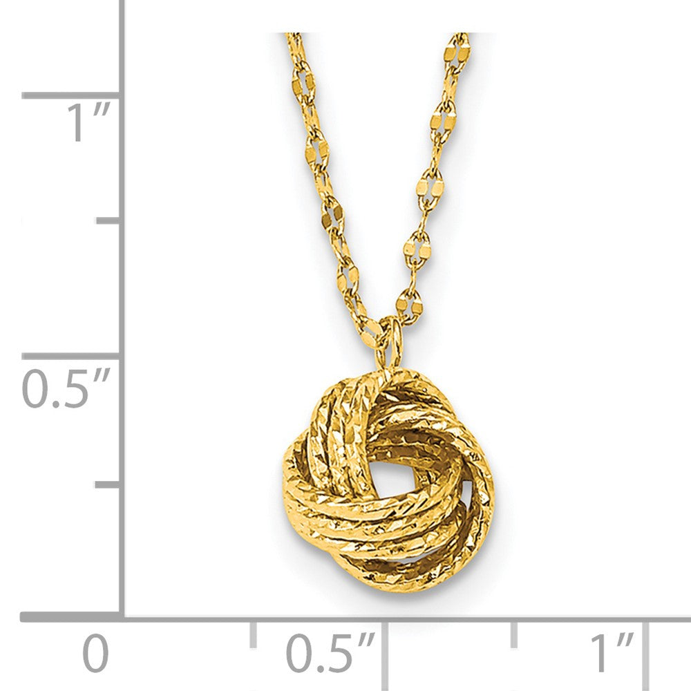 14k Diamond-cut Love Knot Necklace