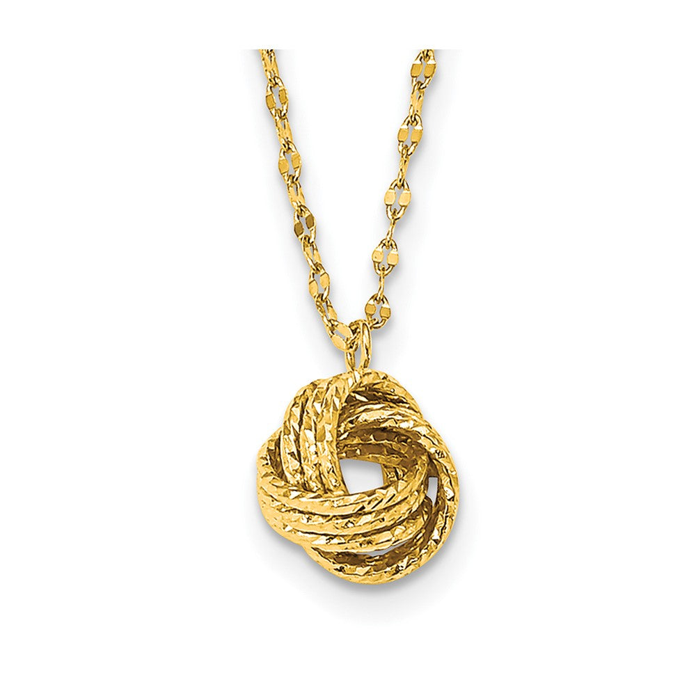 14k Diamond-cut Love Knot Necklace