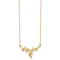 14K Polished Leaf Necklace
