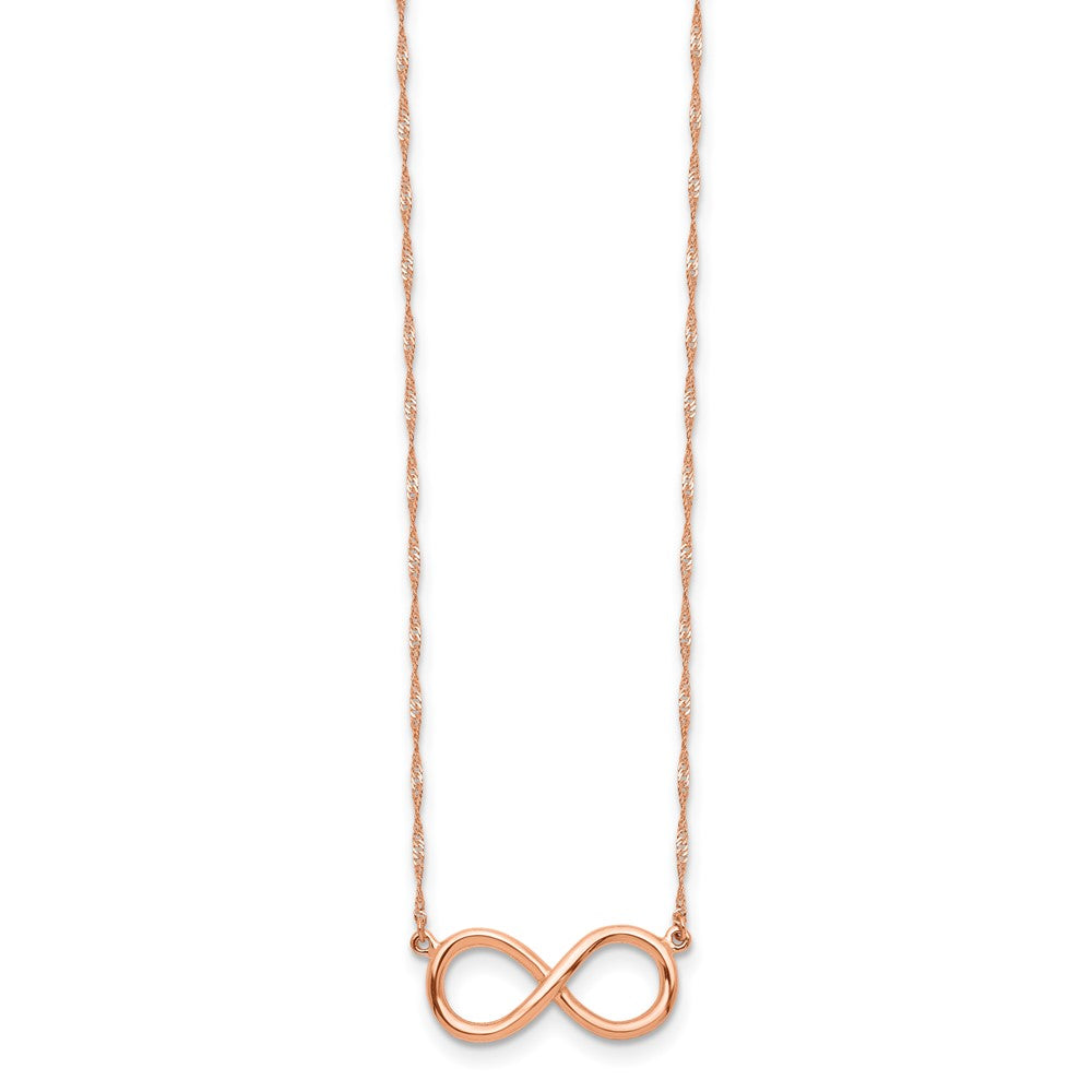 14K Rose Polished Infinity Necklace