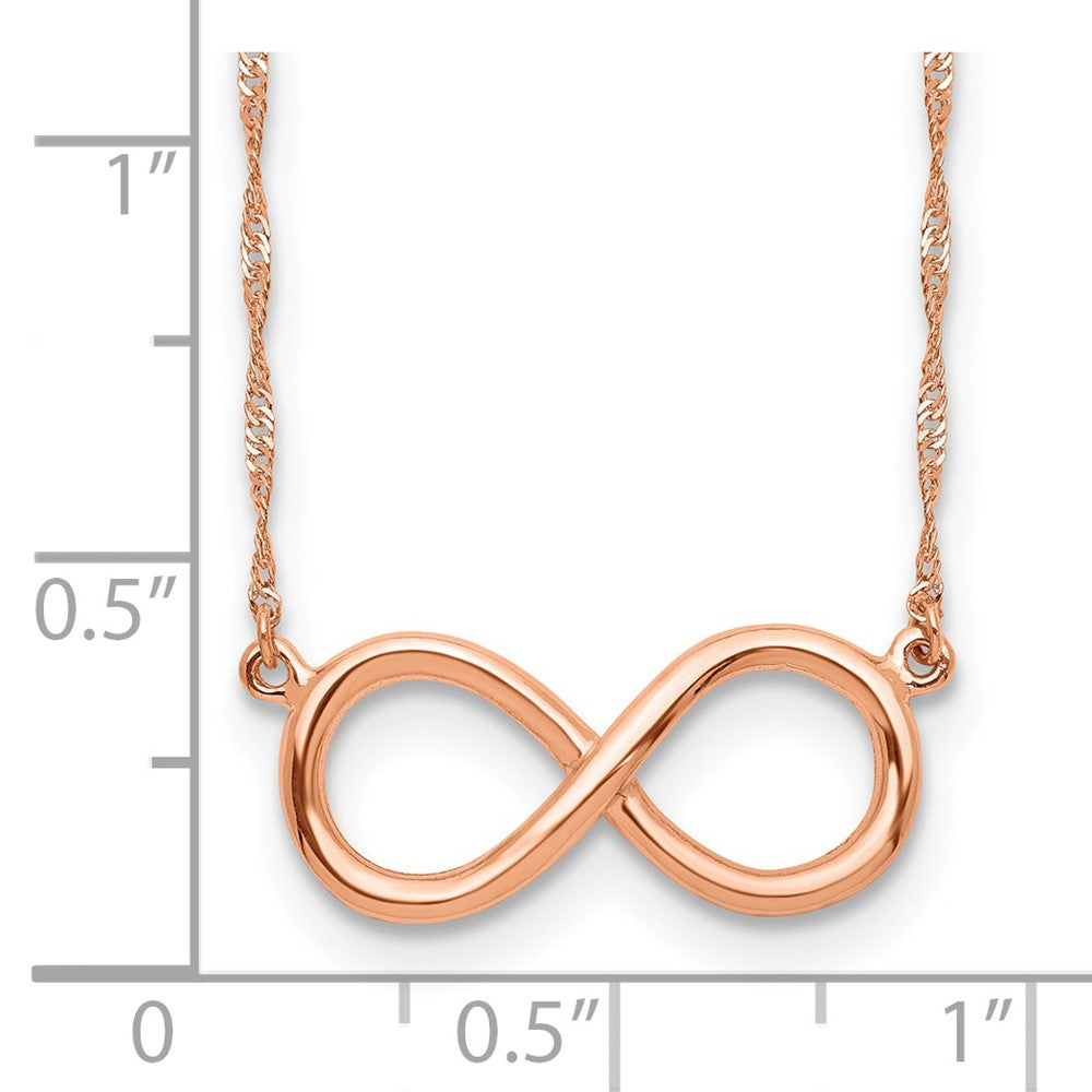 14K Rose Polished Infinity Necklace