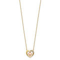 14K Two-Tone Hearts CZ 18 inch with 2 inch ext. Necklace
