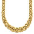14k Fancy Graduated 7-12mm Flat Byzantine Necklace