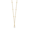14k Beaded Chain w/5mm Freshwater Cultured Pearl Necklace