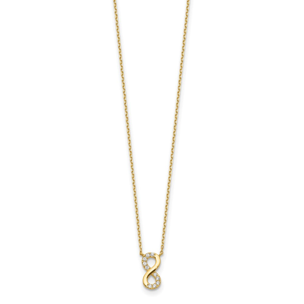 14K Infinity Symbol CZ with 2IN EXT Necklace