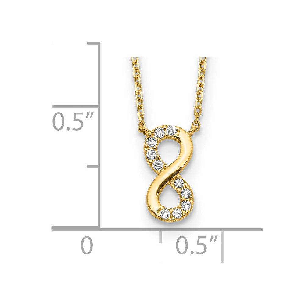 14K Infinity Symbol CZ with 2IN EXT Necklace